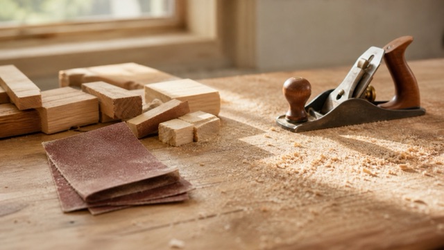 Virutas de madera en la luz